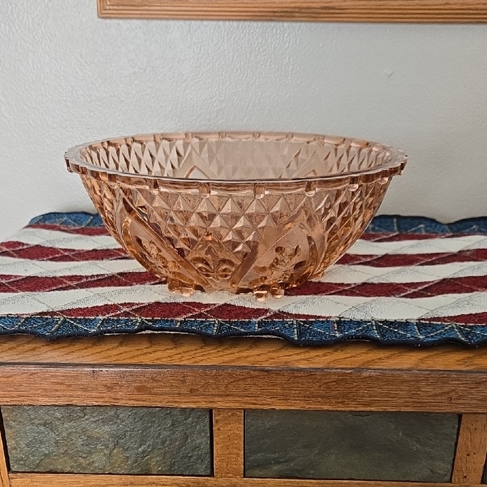 Elegant Pink Glass Bowl